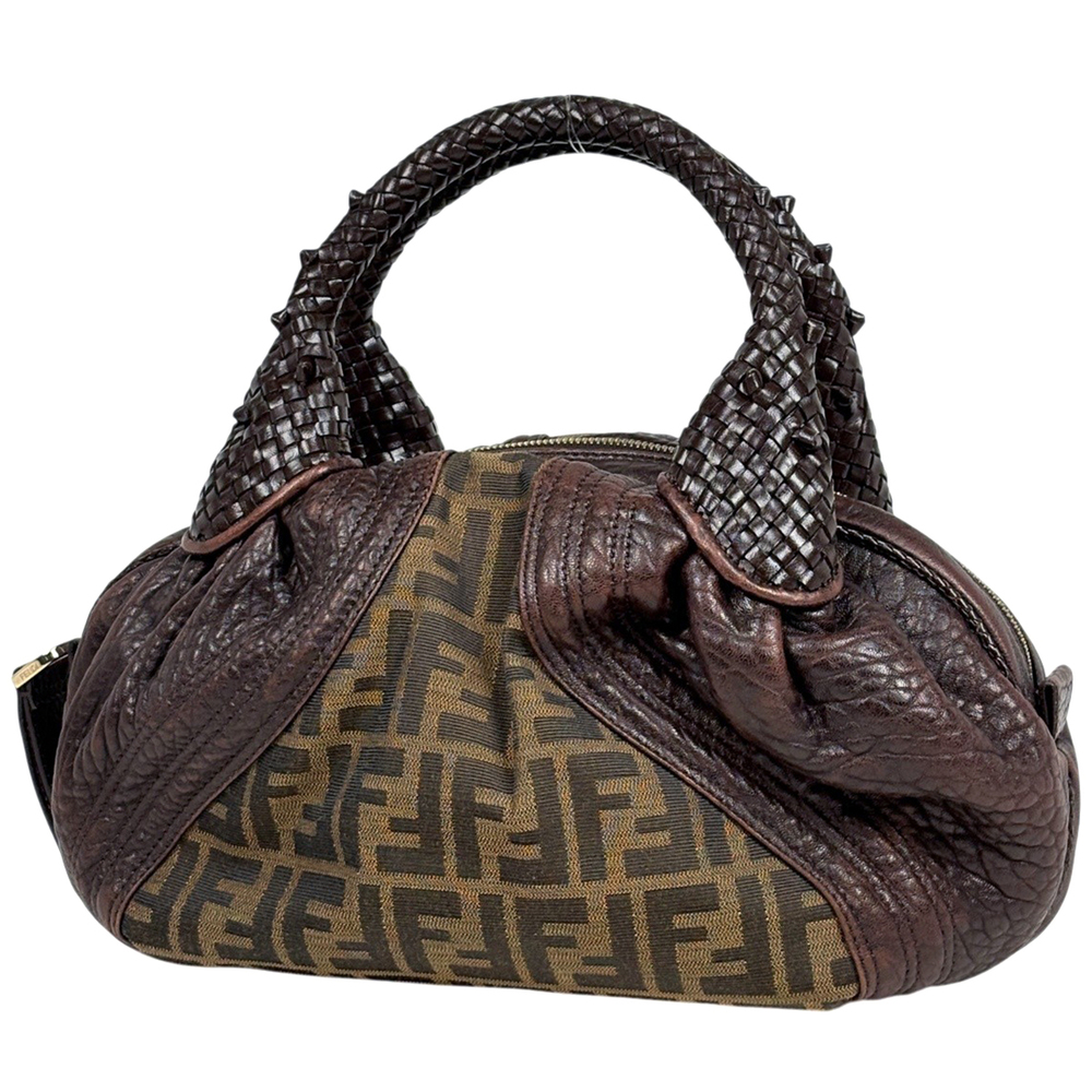 Fendi Zucca Spy Bag Handbag Canvas Brown